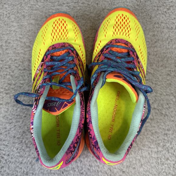ASICS Womens SZ 8.5 Gel-Noosa Tri 10 Running Shoes Pink Blue Yellow Or F820315 - Picture 5 of 7